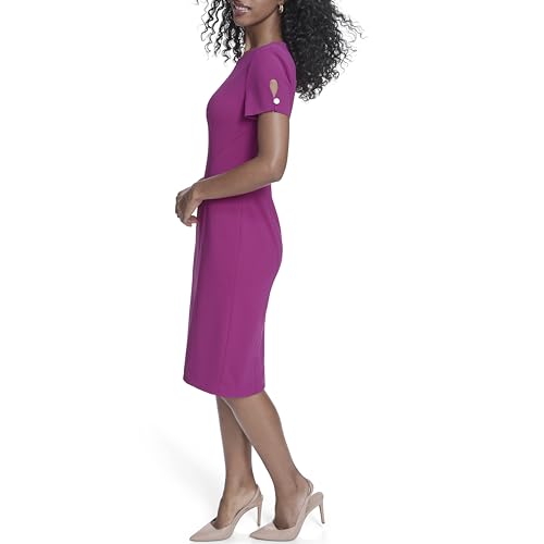 Image of Calvin Klein Women's Seamed Scuba Crepe Sheath Dress