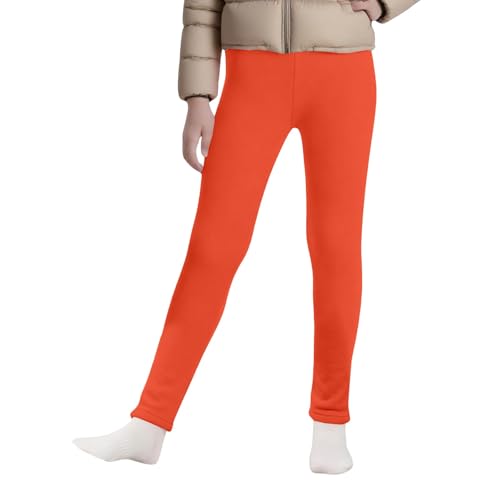 Fleece Lined Leggings for Girls Plain Skinny Thick Thermal Pants Elastic Waist Soft Cozy Winter Warm Trousers3