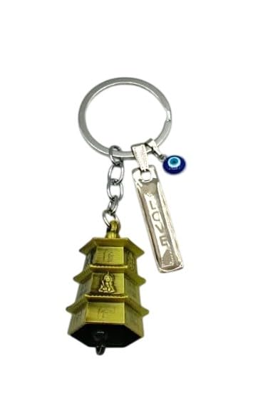 Image of Classic Antique Tibetan Temple Bell Shaped Keyring for Gift Gaurdian bell for Car Bike Bags Metal Key ring Key Chain Bag Charm Gift