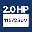 2.0 HP Dual Voltage