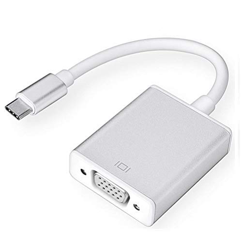 Image of USB C to VGA Adapter,Type C [Thunderbolt 3] to VGA Adapter Cable Male to Female Converter Compatible for MacBook Pro 2016 /2017 /2018,MacBook Air /iPad Pro 2018,Surface Book 2,Chromebook Pixel /Dell XP