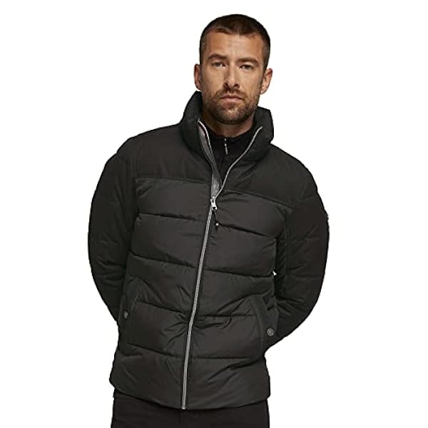 TOM TAILOR Uomini Gewatteerde bufferjas met contrasterende ritssluiting