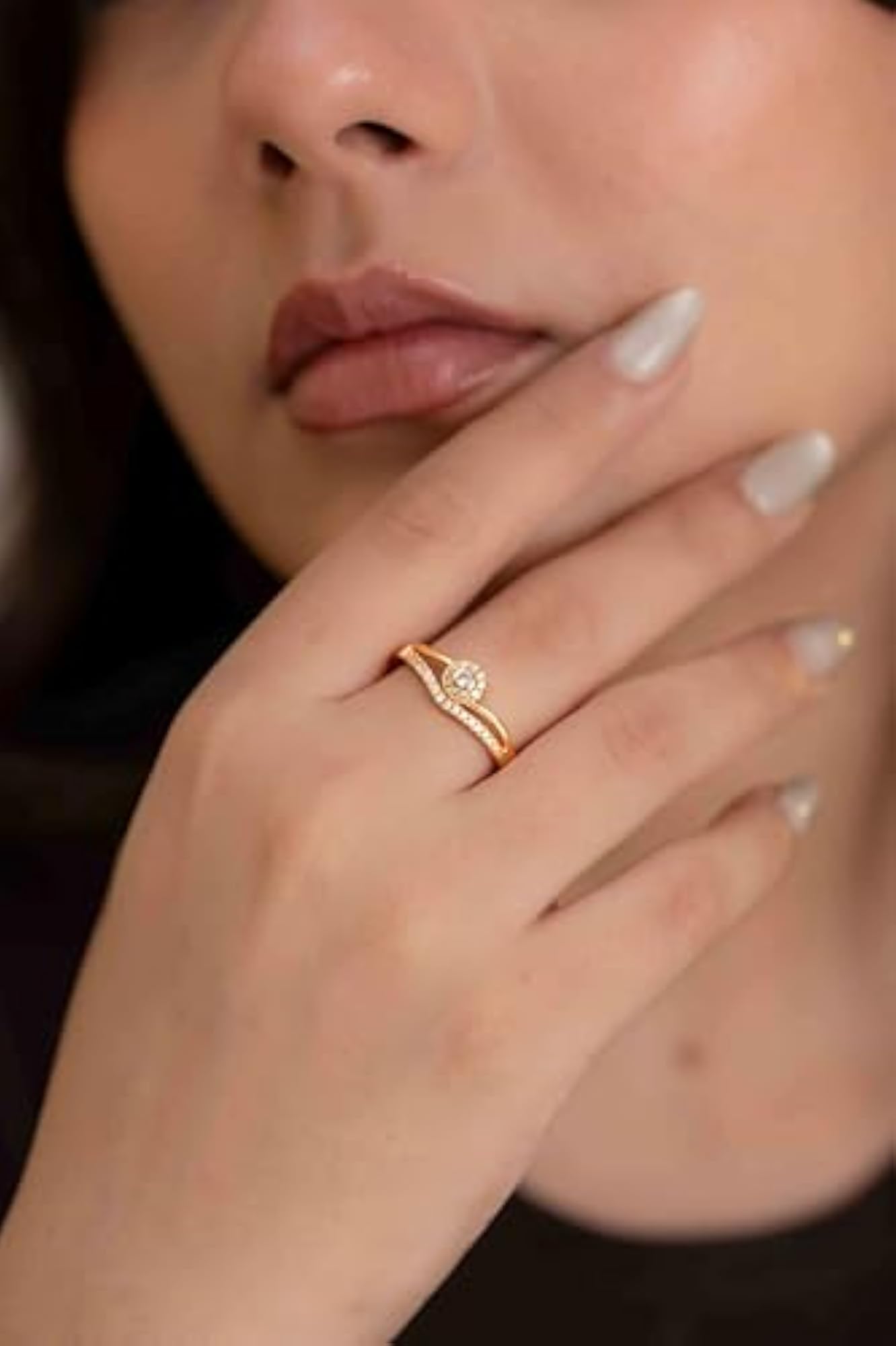 Women's Plated Crystal Swan Adjustable Ring, Elegant Gift
