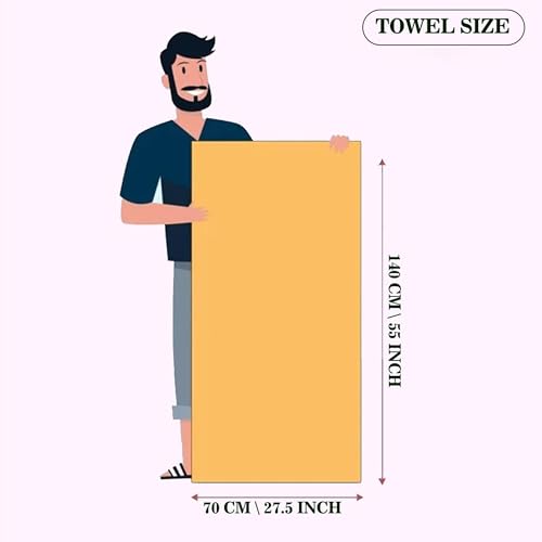 Image of Sulfar 100% Combed Cotton, Quick Drying Highly Absorbent Thick Bathroom Towels, Luxury Bath Towel Set (Pack of 2, 70 X 140 cm) - 600 GSM (Nature Lux)