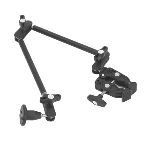 22.4inch Adjustable Articulating Magic Arm, Clamp with 1/4in and 3/8in Thread, Magic Arm Camera Mount