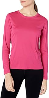 Hanes Women's Sport Cool Dri Performance Long Sleeve Tee, Wow Pink, Medium