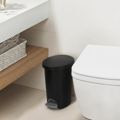 Caneca de basura pequeña de 2.6 galones con tapa y pedal miniatura 6