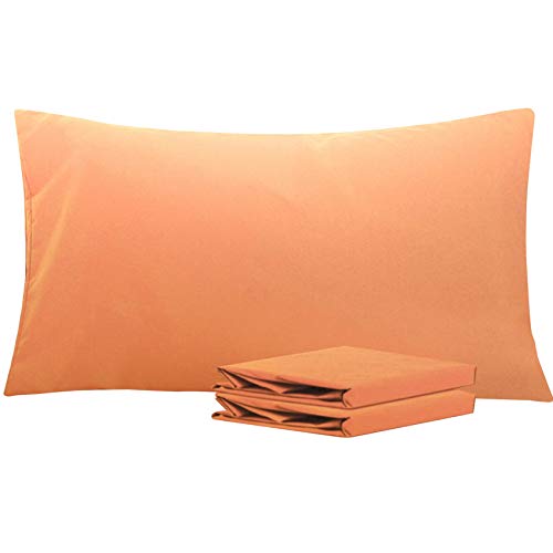 Image of NTBAY California King Microfiber Pillowcases, 2 Pack, 20 x 40, Pale Orange