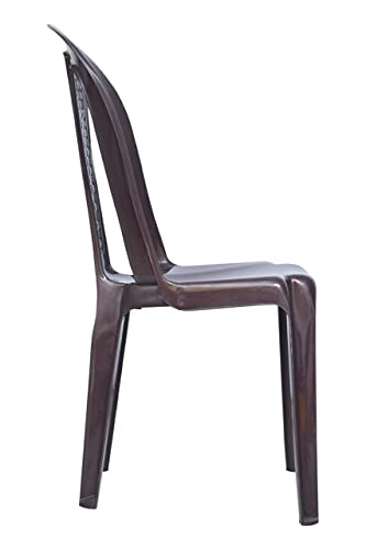Image of Prima Plastic Chair for Living Room | Set of 2 | Chair for Home, Living Room, Multipurpose | Stackable Chair Without Arm | 100% Virgin Plastic | Chair 4003 (Weather Brown Colour)
