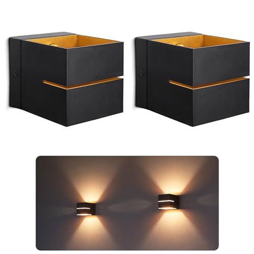 Ssc-Luxon Koura - Lampada Da Parete Per Interni, Colore Nero, Con Fessura Per La Luce, 2 Pezzi