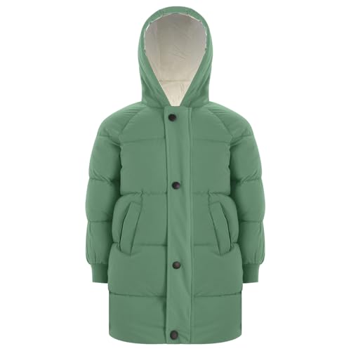 Loyan Toddler Boys Girls Thick Padded Coats Lightweight Winter Outerwear Hooded Puffer Jackets Greem 7-8 Years3