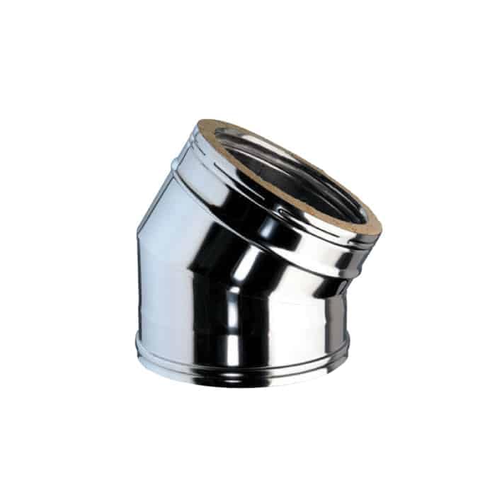 Gomito A 30° Doppia Parete Inox-Inox Coibentato Lana Minerale - Diametro: 180mm