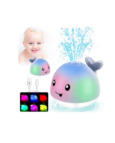 Image of Light Up Baby Bath Toys - Pool Water Table Infant Baby Toy 6-12-18 Months Toddler Bathtub Toys for Kids Ages 1-3 Whale Bath Toy Sprinkler 1st Birthday 1 2 Year Old Boys Girls Gifts