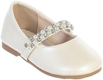 iGirlDress Infant Toddler Girls Straps Flower Girls Shoes S116 Ivory Size 3