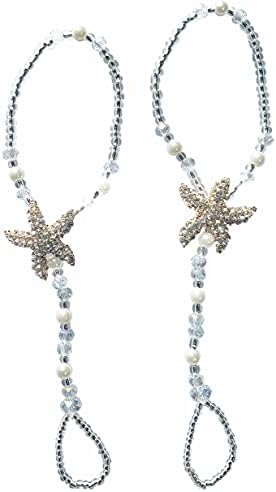Flower Girl Crystal Barefoot Sandals Rhinestone Starfish Beach Wedding Jewelry Kids Anklet
