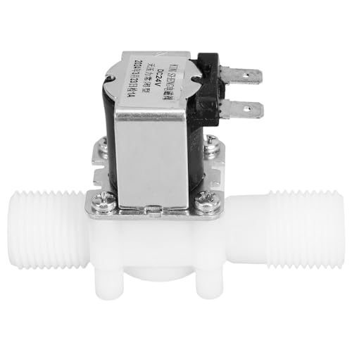 Cabilock Válvula Solenoide de Agua 24 V Dc Normalmente Cerrada Rosca Externa Paralela de 1/2 Pulgada Plástico Resistente para Riego Control de Agua Jardinería E Industria