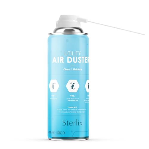 Sterlix Air Duster Can Compressed Air Spray Can Dust Cleaner PC Keyboard Electronic Devices & Car Cleaning Protect 400ml Packaging May Vary (Blue Pack of 1)