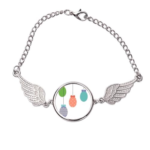 Bracelet suspendre œuf coloré avec ailes d'ange taille M