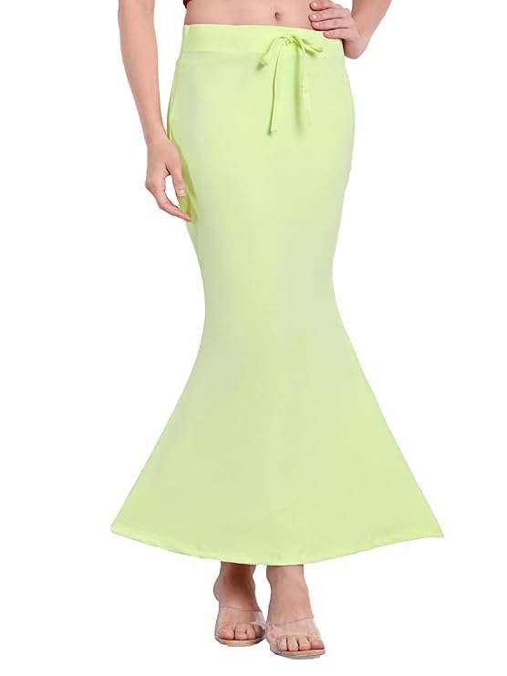 Image of Saree Shapewear Petticoat for Women Cotton Blended Lycra Body Shaper Peticoat, Long Under Skirt Dress for Saree,Stretchable Fishcut Innerwear for Ladies Saree in Party