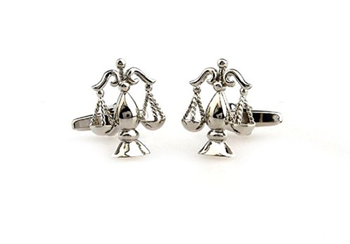 MRCUFF Lawyer Scales of Justice Attorney Law Legal Pair Cufflinks in Presentation Gift Box & Polishing Cloth3
