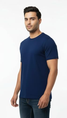 Image of Men's 100% Supima Cotton Crew Neck T-Shirt - Classic Slim Fit, Ultra-Soft Breathable Fabric, Short Sleeve Solid Tee