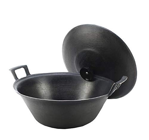 Cocina de Hierro Fundido u Cocina Wok Sartén Sopa Cocina u Cazuela sin Recubrimiento Cocina para estofado u Cazuela para estofado u Utensilios de Cocina Olla de Gas Sartén