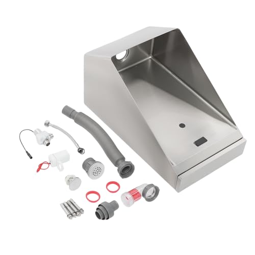 Urinal masculino automático con sensor para montaje en pared, de acero inoxidable 304, para hombres, con descarga inteligente, para garajes, KTV, dormitorios, bares, hoteles, tiendas (plateado) miniatura 4