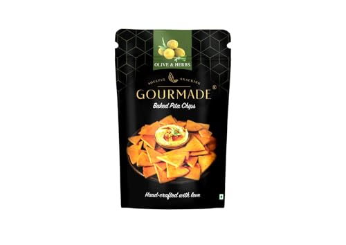 Image of Gourmade Soulful Snacking Pita Chips Olive & Herbs and Chipotle | Baked Pita Bread | Baked, 250g(each Pack 125g) |Dip Starter |Travel Snack|Mediterrianean Pita Bread |Nachos & Tortillas