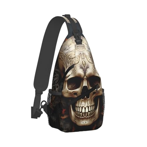Bolso tipo Sling para hombres y mujeres con diseño de calaveras miniatura 7