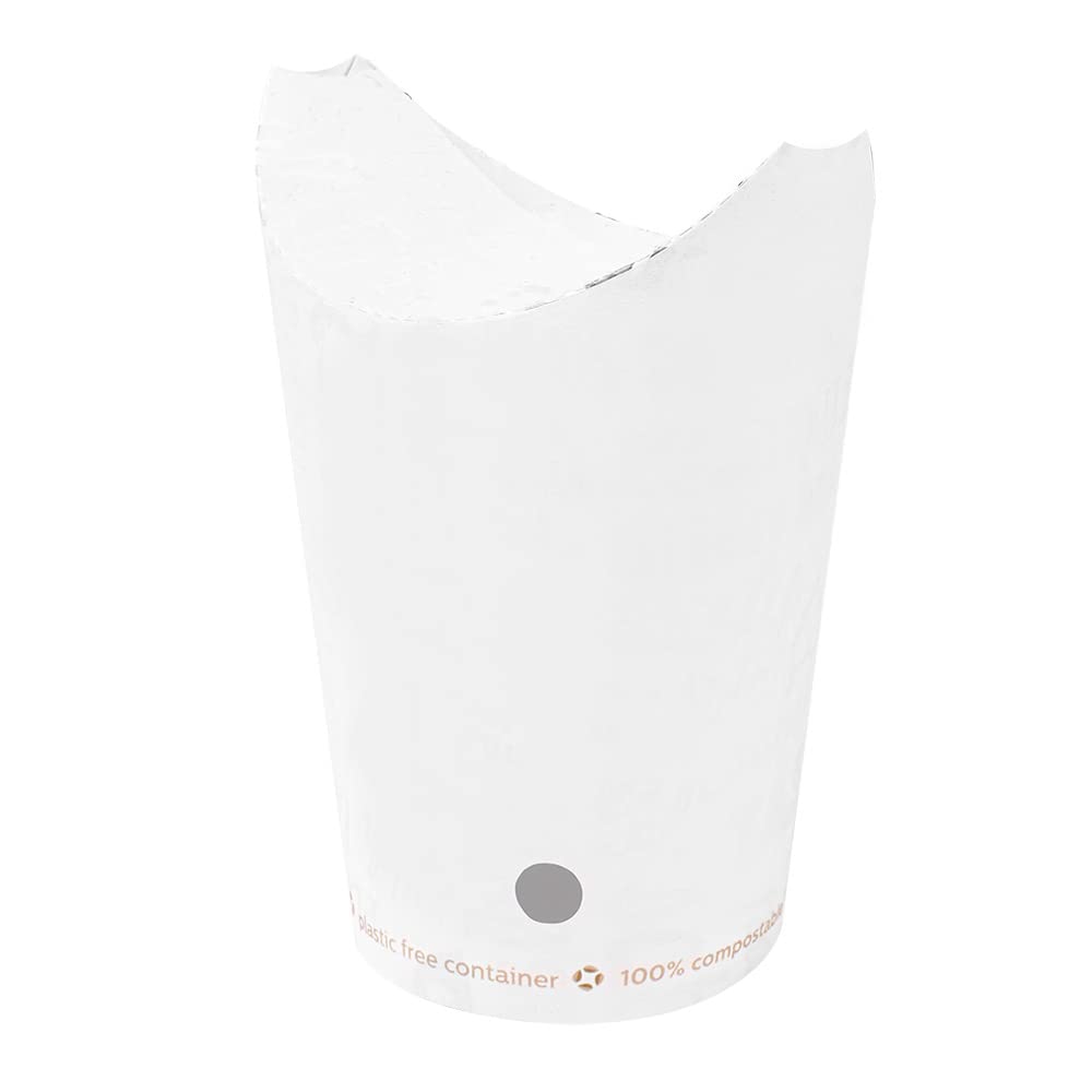 García de Pou 50 Unités - Gobelets à Frites avec Fermeture 'Compostable' 22 oz - 660 ml 242 g/m2, 8,5 x 18 cm Blanc Carton