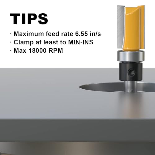 Image of Pattern Flush Trim Router Bit 1 /4 Inch Shank, 1 /2 Inch Cutting Diameter, 3 /4 Inch Cutting Length, Top Bearing Flush Straight Cut Trim Router Bit for Woodworking