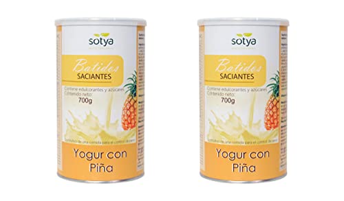 Sotya Pack Ahorro - Batido Saciante Yogur Piña 700 Gramos (Total 2 x 700 Gramos = 1400 Gramos)