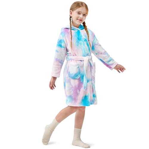 Giggling Getup Christmas Kids Robes, Hooded Girls Bath Robe, Girls Christmas Pajamas3