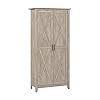 Bush Furniture Key West Tall Storage Cabinet with Doors Accent Cabinet for Home and Office in Washed Gray 32W x 16D x 65H Freestanding Cabinet