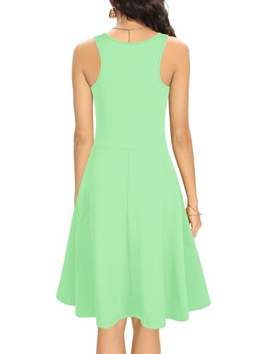 Image of Missufe Women's Sleeveless Racerback Flared Casual Plain Tank Dress