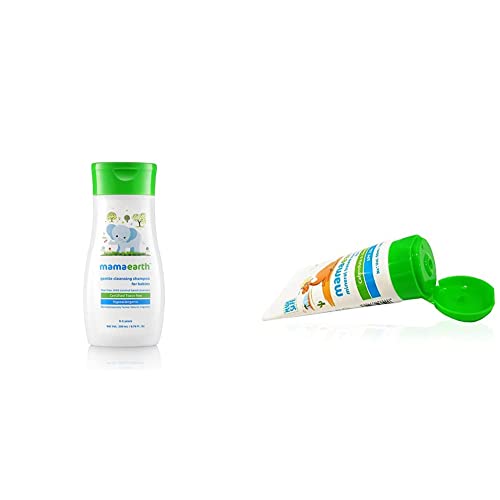 Image of Mamaearth Gentle Cleansing Shampoo for Babies (200 ml, 0-5 Yrs) & Mamaearth Mineral Based Sunscreen for Babies, White, 50ml