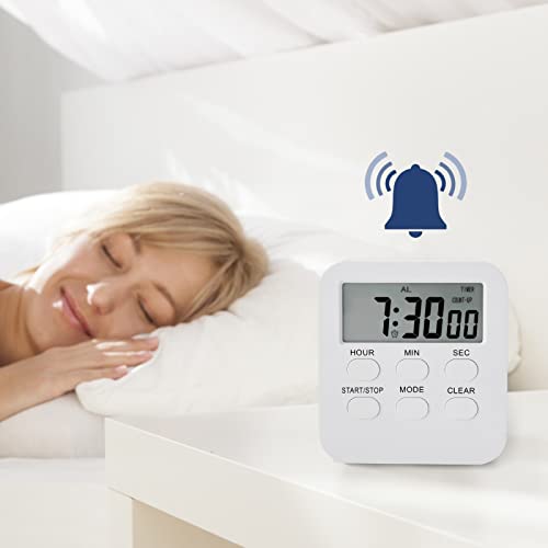 Timer Digital Kitchen Timer For Cooking, Desk Timers For Teacher Kids, Big Digits, Mute Switching, Magnetic Backing, Stand - White #TOP2