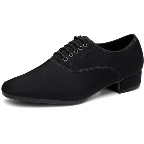 Scarpe da Ballo da Sala da Uomo, Scarpe da Ballo con Tacco da 2,5 cm, Scarpe da Ballo per Esercizi Latini,Nero,45