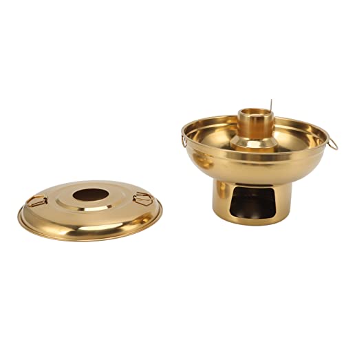 Olla caliente portátil de acero inoxidable para 1 persona color dorado miniatura 3