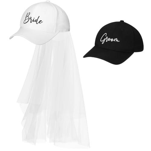 Casquettes de baseball blanches avec visière protectrice pour jeunes mariés en voyage