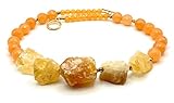 Estilo Moderno Collar de Citrina Jade y Pirite Dorada, Joyas Artesanales de Piedras Naturales, Piedra de Noviembre, Estilo Contemporaneo, Regalo para Mujer