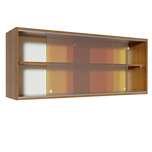 Armário Aéreo Madesa Glamy 2 Portas de Correr de Vidro Reflecta - Rustic