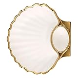 NUOBESTY Plato de Cerámica en Forma de Concha Puro para Sushi y Aperitivos, Tamaño Mediano, Apto para Salsa de Vinagre y Patatas Fritas, Adecuado para Servir Dumplings y Snacks Hogar