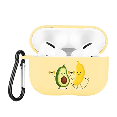Banana Avocado Case Compatible With Airpods Pro Yellow Soft Tpu, Supports Wireless Charging Shockproof Protective Cover For Airpods Pro #TOP17