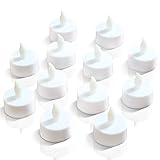 Novelty Place [Longest Lasting] Battery Operated Flickering Flameless LED Tea Light Candles (Pack of 12)