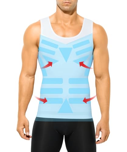 Casey Kevin Débardeur Compression Homme, Maillot de Corps Gaine Ventre Plat Homme Gainant Tee Shirt Compression Amincissant Debardeur sous-Vêtements Shaper,...