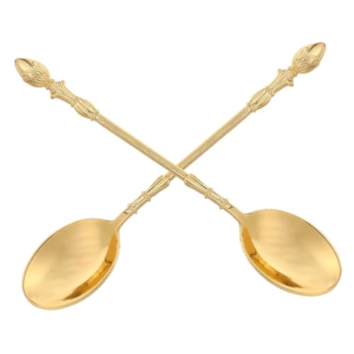 OUNONA 2Pcs Cute Small Teaspoons for Coffee Ice Cream Yogurt Jam Kitchenware for Home Parties
