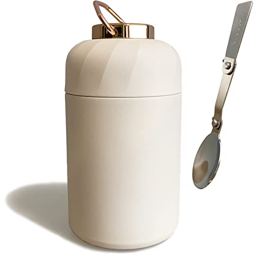 Termos para Comida de Acero Inoxidable de 600ml con Cubiertos, Recipiente para Mantener la Comida Caliente, Fiambrera Térmica, Recipiente para Comida Caliente Cover