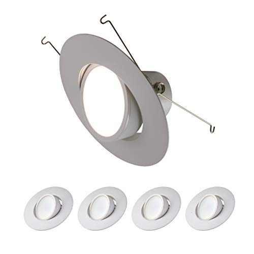 5/6" Inch LED Gimbal Adjustable Rotating Downlight 16.5W= (100w Equivalent) Damp Location Rated; 25,000 Life Hours; Dimmable to 5%; 5 YR Warranty; 1200 Lumens; Daylight Glow 4000K- (4 Pack) 5/6" Inch LED Gimbal Adjustable Rotating Downlight 16.5W= (100w Equivalent) Damp Location Rated; 25,000 Life Hours; Dimmable to 5%; 5 YR Warranty; 1200 Lumens; Daylight Glow 4000K- (4 Pack)