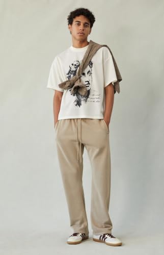 PacSun Men's Tan Straight Leg Sweatpants3